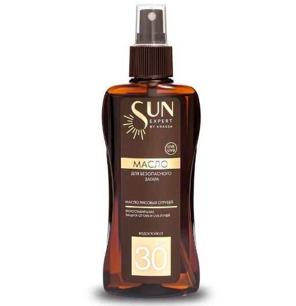 Изображение товара Масло Sun Expert для безопасного загара SPF-30 Krassa 180мл Масло Sun Expert для безопасного загара SPF-30 Krassa 180мл фотография