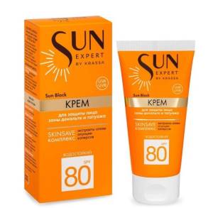 Крем для защиты лица, зоны декольте и татуажа SPF 80 Krassa Sun Expert 50мл