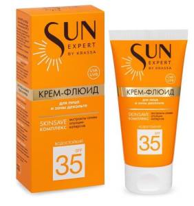 Крем-флюид для лица и зоны декольте SPF-35 Krassa Sun Expert 50мл