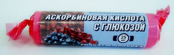 Изображение товара Аскорбиновая кислота гленвитол, 10 таблеток гранат/черника (крутка) Аскорбиновая кислота гленвитол, 10 таблеток гранат/черника (крутка) фотография